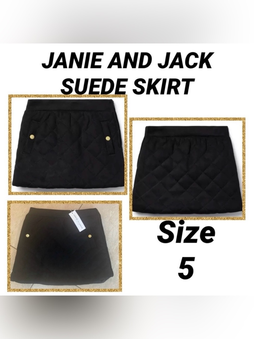 JANIE AND JACK THE SUEDE QUILTED SKIRT